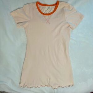 Roolee Cream Dress with Orange Trim